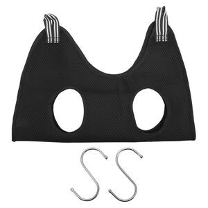 Pet Grooming Hammock Polyester Pet Grooming Tools with Hooks Medium Black